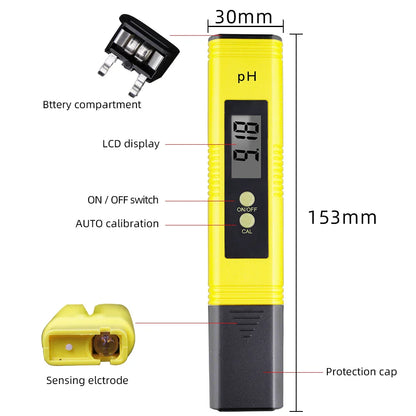 PH & TDS Meter Digital Water Quality Tester - 0-14 PH, 0-9990PPM, LCD Water Purity Analyzer for Aquarium & Filter