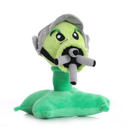 20cm Plants vs Zombies Plush Toys Set Peashooter Snow Pea Repeater Threepeater Gatling Pea Cartoon Game Stuffed Animals Pendants Kids Gift Plushies