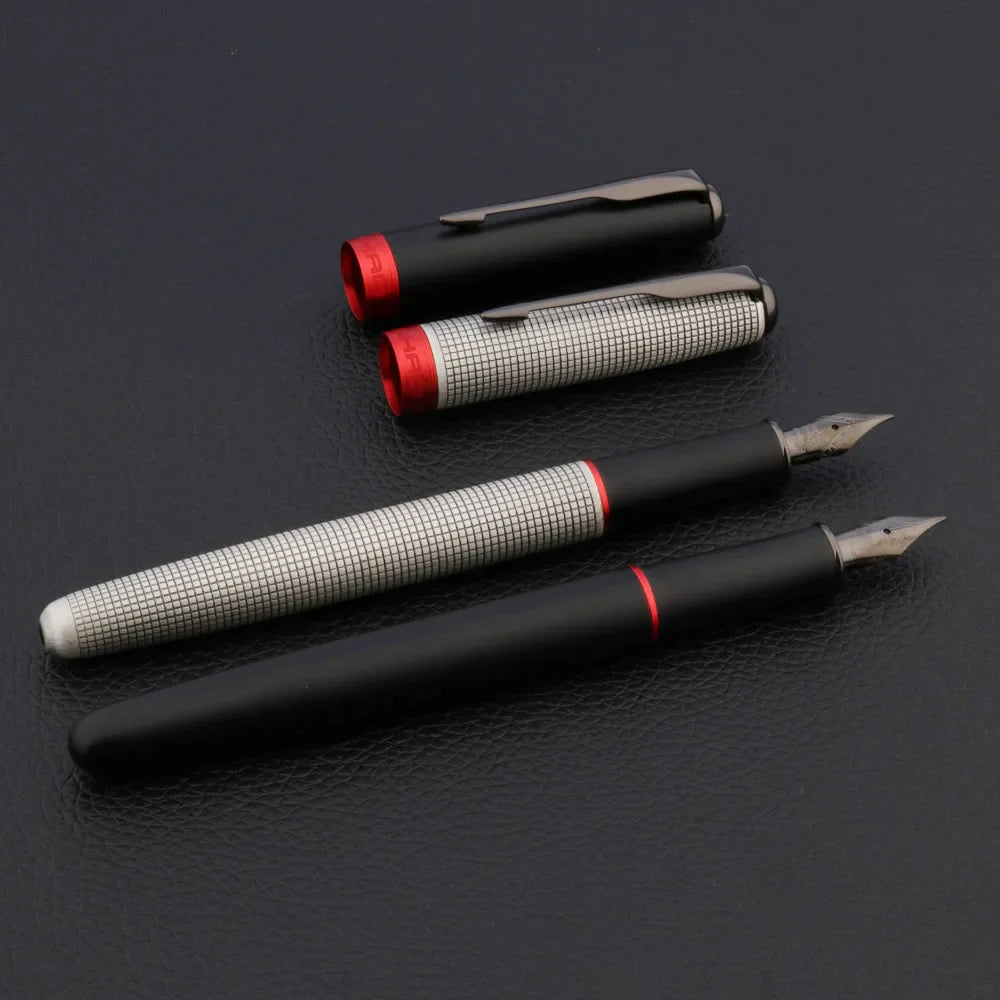 Luxury JINHAO 75 Checkered Fountain Pen with Black Tungsten Steel Nib – Classic Executive Writing Pen for Office & School