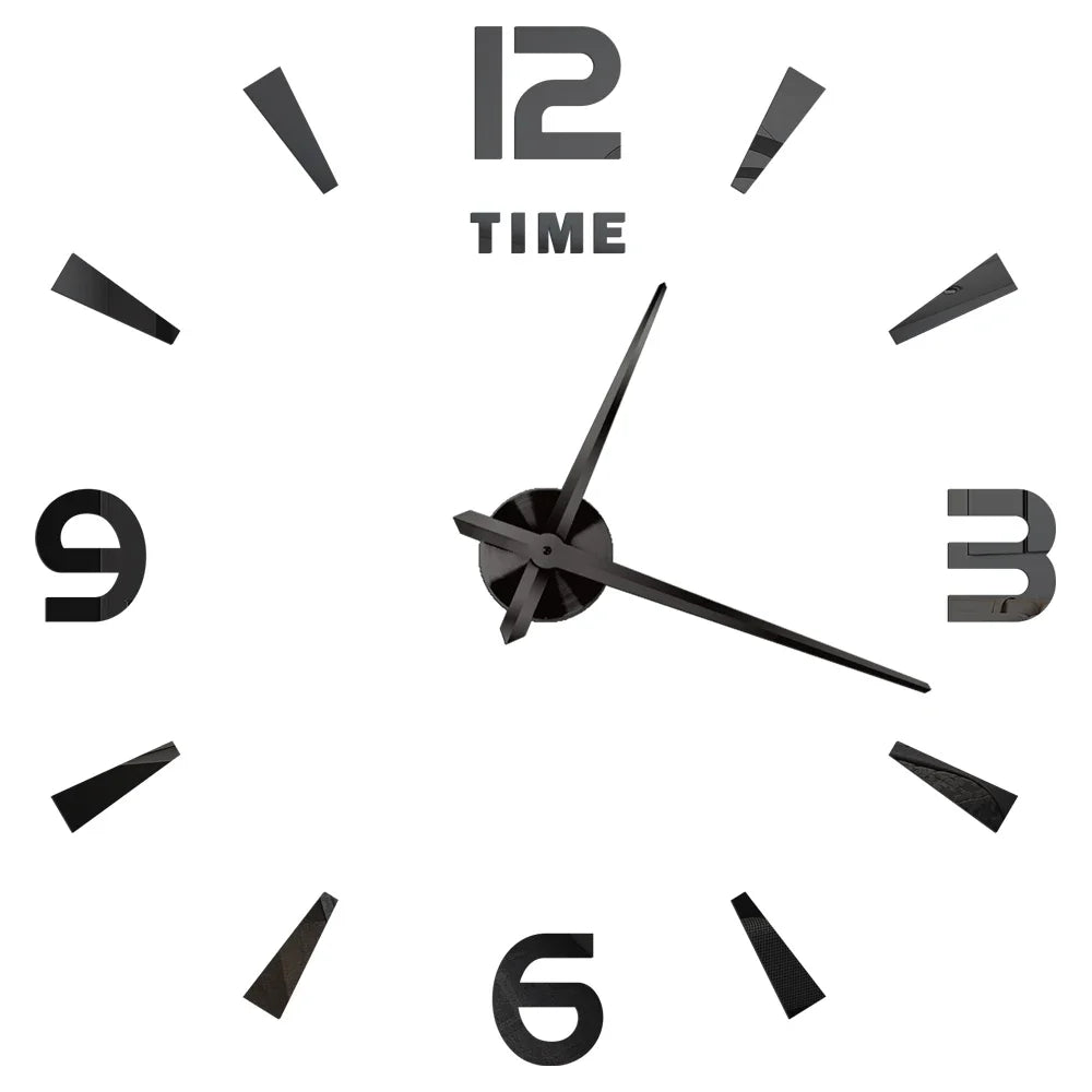 3D DIY Wall Clock - Modern Acrylic Mirror Sticker Quartz Clock For Living Room Decor With Silent Movement