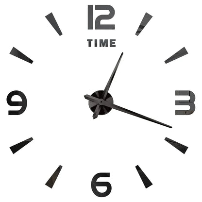 3D DIY Wall Clock - Modern Acrylic Mirror Sticker Quartz Clock For Living Room Decor With Silent Movement
