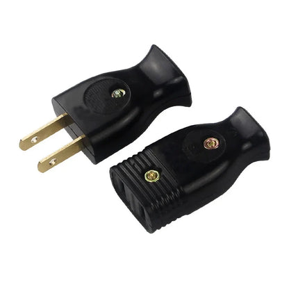American 2-Pole Bakelite Power Plug - 15A Rewirable US Wiring Adapter Socket Connector for Power Cables