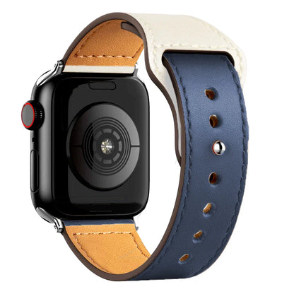 Leather Band for Apple Watch Ultra 2 – Compatible 49mm/45mm/44mm/41mm/40mm/38mm, Wrist Bracelet Strap for iWatch Series 3–9, SE, 4, 5, 6, 7, 8 & 9