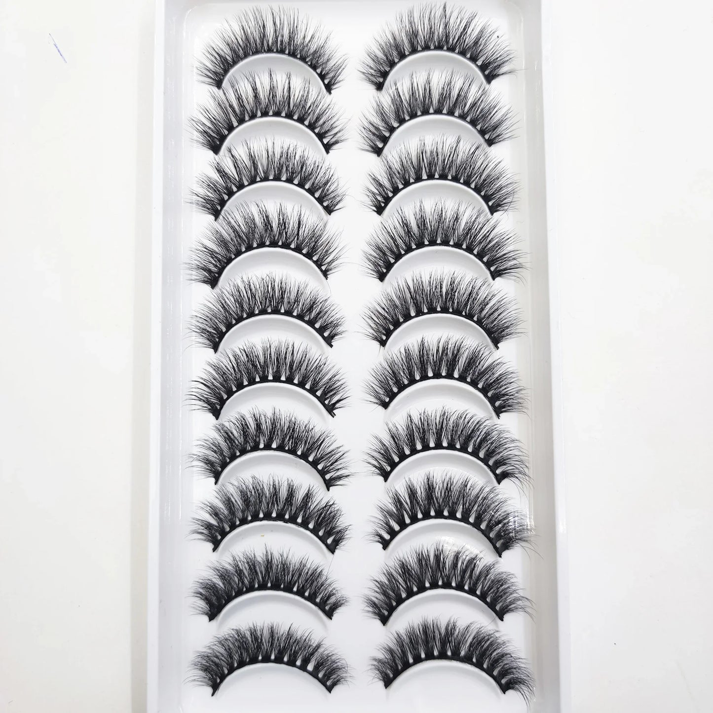 10 Pairs 3D Mink False Eyelashes – Soft Natural Cross Messy Dense Lash Extensions Makeup