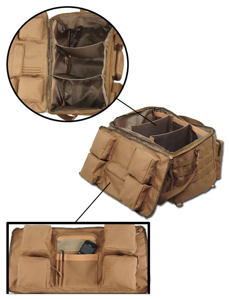 55L Tactical Duffel Bag – Large Hiking, Travel & Camping Backpack for Men, Gym and Weekend Trips