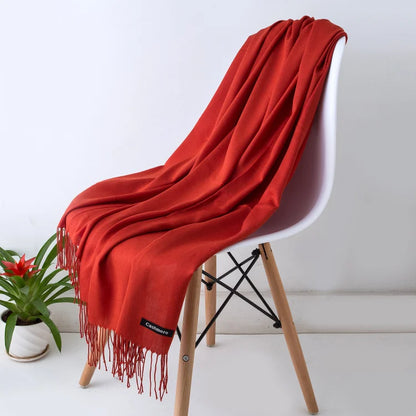 Desgine Solid Cashmere Scarf – Warm Autumn Winter Shawl Wrap with Tassels, Unisex Pashmina for Women and Men 2024