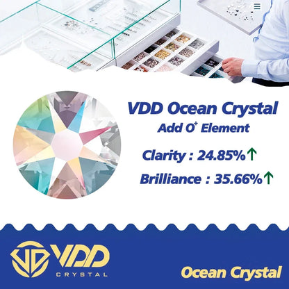VDD AAAAA Crystal Flatback Rhinestones - SS16-SS30 16-Cut Gems for DIY Crafts & Nail Art Decoration