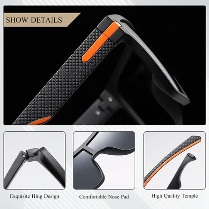 CRIXALIS Fashion Polarized Sunglasses – Square Oversized, Anti-Glare, UV400 Driver Mirror Glasses for Men & Women