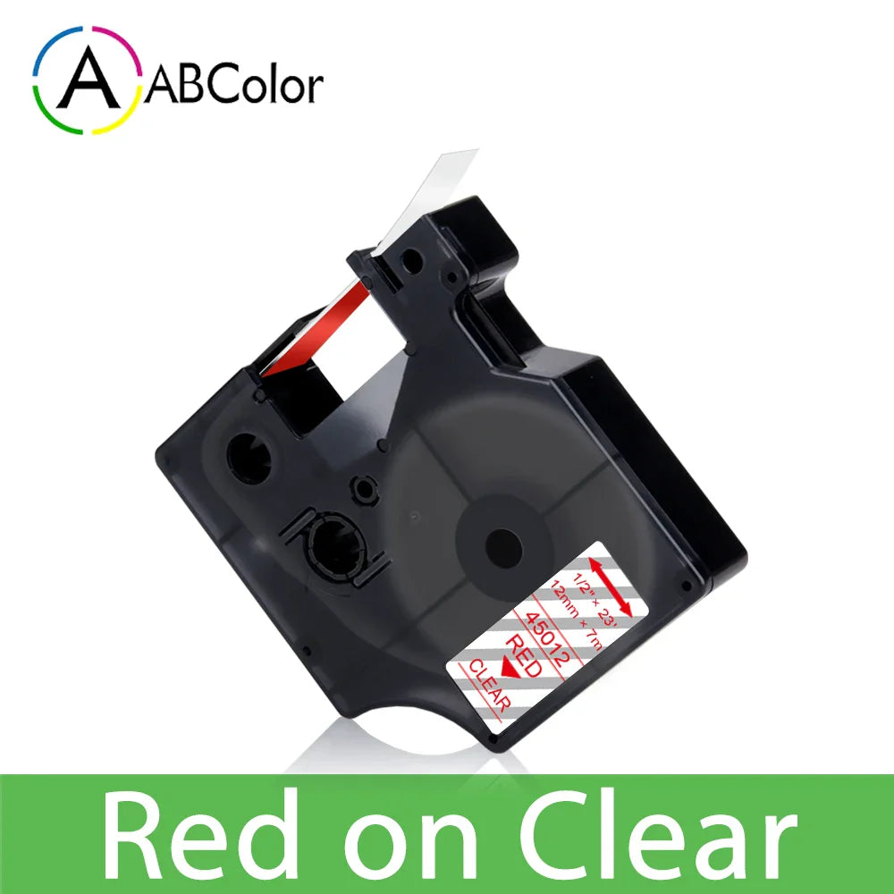 12mm Black on White Label Tape Cartridge Compatible with Dymo LabelManager 160 & 280