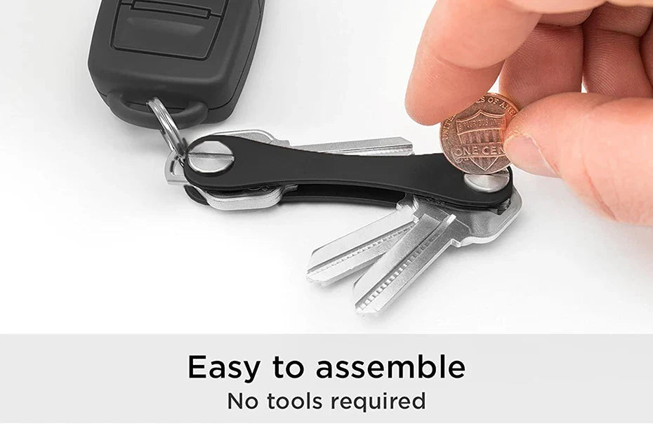 EDC Smart Key Holder Wallet – Compact Metal Keychain Organizer for Car & Door Keys, Pocket Tools