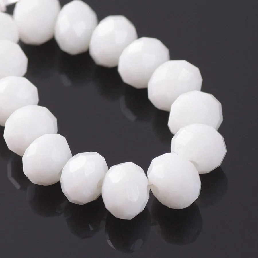 Czech Crystal Spacer Beads - Rondelle Faceted Glass Beads in Multiple Sizes for DIY Jewelry Making Crafts