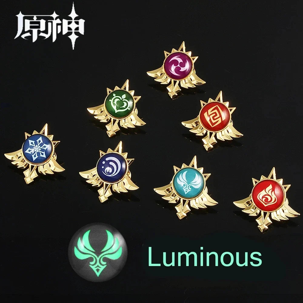Genshin Impact Sumeru Vision Brooch Pins - Tighnari Collei Dori Nilou Element Badge Cosplay Lapel