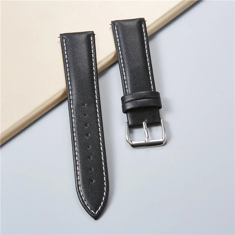 Genuine Leather Watchbands – Calfskin Replacement Straps for Men & Women, 18mm-24mm