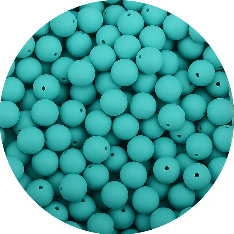 LOFCA Silicone Teething Beads - 20pcs 15mm Round Baby Chew Beads for DIY Teether Toys Infant Accessories