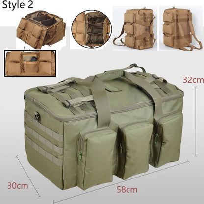 55L Tactical Duffel Bag – Large Hiking, Travel & Camping Backpack for Men, Gym and Weekend Trips