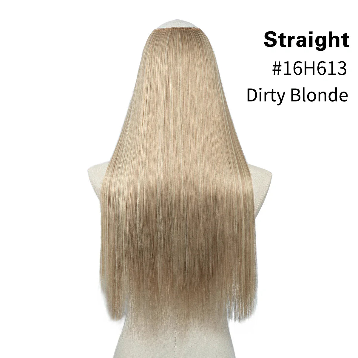 Synthetic U-Part Clip-in Hair Extensions – Long, Straight, Thick Blonde Hairpieces (16, 20, 24 Inch)