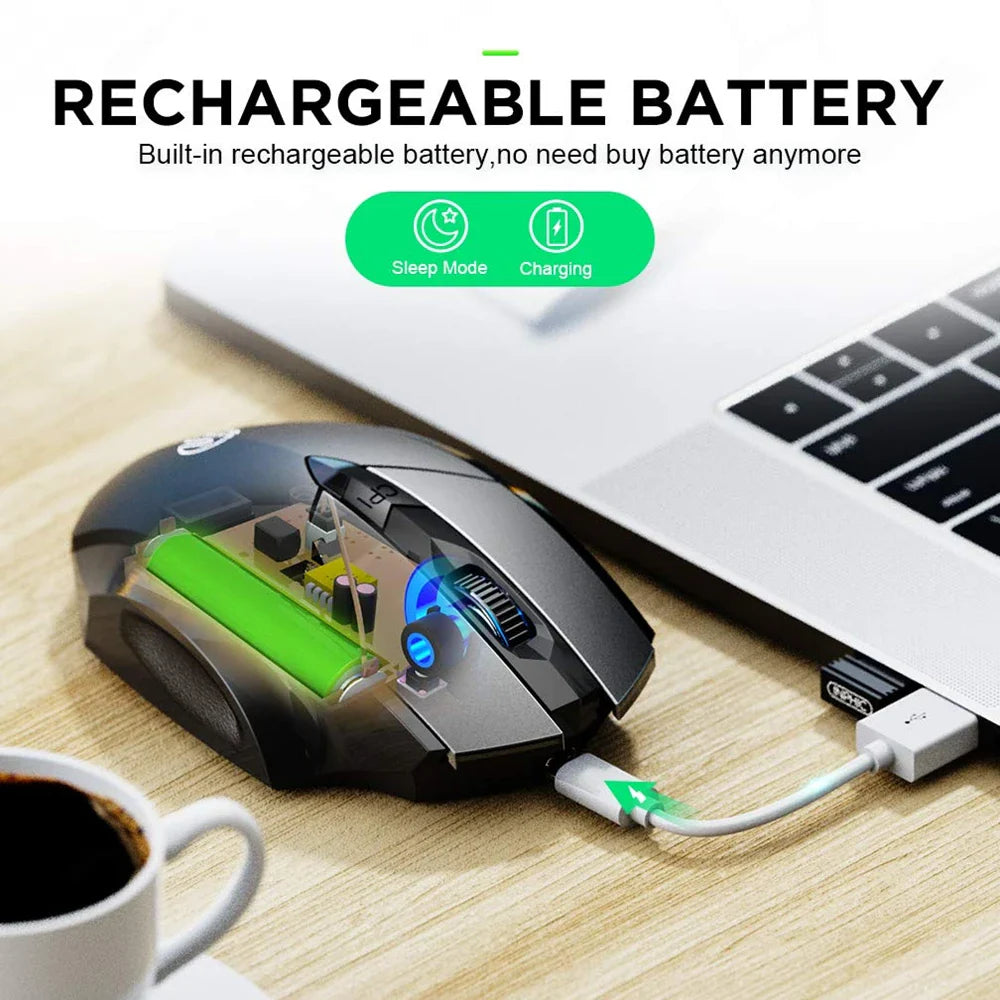 INPHIC Bluetooth Wireless Mouse – Rechargeable 2.4G Silent Office Mouse for PC, Laptop, Tablet, and Smartphone