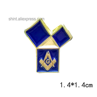 Masonic Freemason Lapel Pin - Forget Me Not Sun Past Master Commemorative Badge for Freemasonry Accessories & Collectors