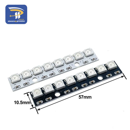 8-Bit WS2812B RGB LED Lamp Panel Module - 5V 5050 Full-Color Rainbow Lights for Arduino Projects