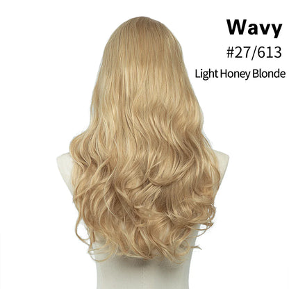 Synthetic U-Part Clip-in Hair Extensions – Long, Straight, Thick Blonde Hairpieces (16, 20, 24 Inch)