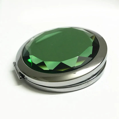 Luxury Crystal Folding Makeup Mirror - Portable Round Gold & Silver Pocket Compact Mirror, Personalized Beauty Gift
