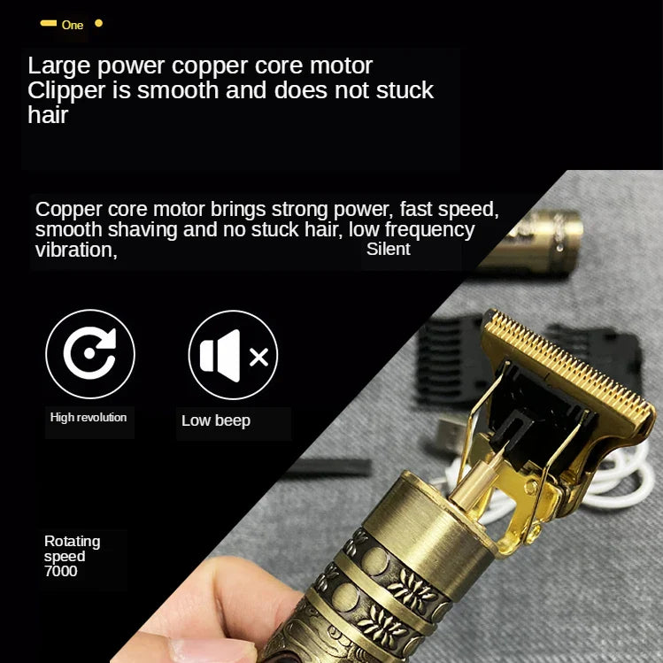 T9 Electric Hair Clipper & Beard Trimmer — 0mm Precision Body Hair Shaver for Men, Professional Haircut & Grooming