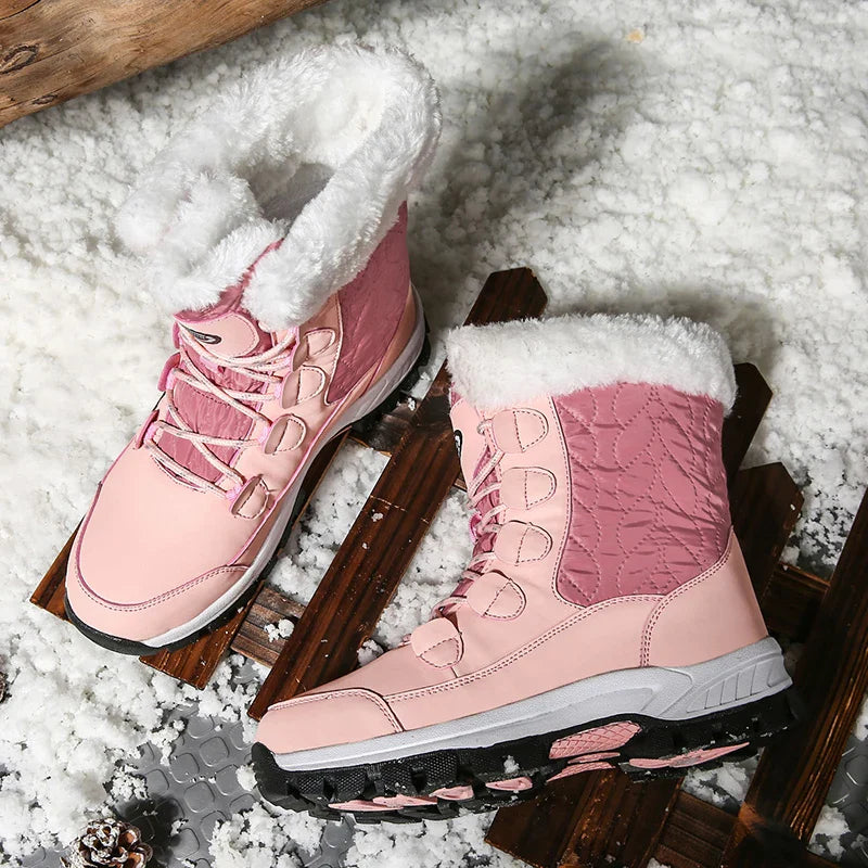 Moipheng Women’s Classic Snow Boots – Winter Warm Handmade Platform Ankle Boots, Size 42