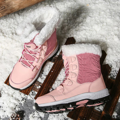 Moipheng Women’s Classic Snow Boots – Winter Warm Handmade Platform Ankle Boots, Size 42