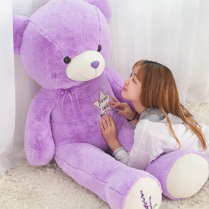 Cute Purple Bear Plush Toy - Soft Stuffed Animal Doll Gift for Kids, Classmates & Graduation