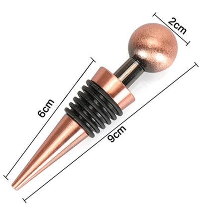 Bronze Champagne and Wine Bottle Stopper - Stainless Steel Wine Preserver for Home and Wedding