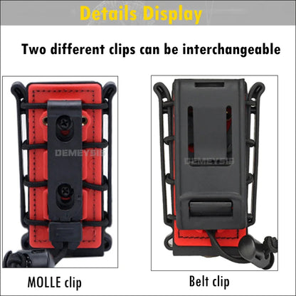 5.56mm & 7.62mm Tactical Fast Mag Pouch - MOLLE Belt Clip Soft Shell Rifle & 9mm Magazine Carrier