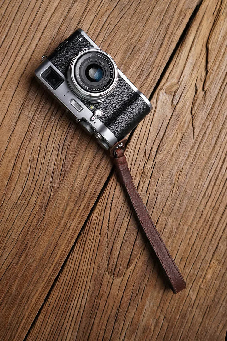 AYdgcam Genuine Leather Camera Wrist Strap - Handmade Adjustable Hand Grip for Fujifilm XT4 X100F Leica Q2 Canon Nikon Sony Lumix Panasonic Cameras