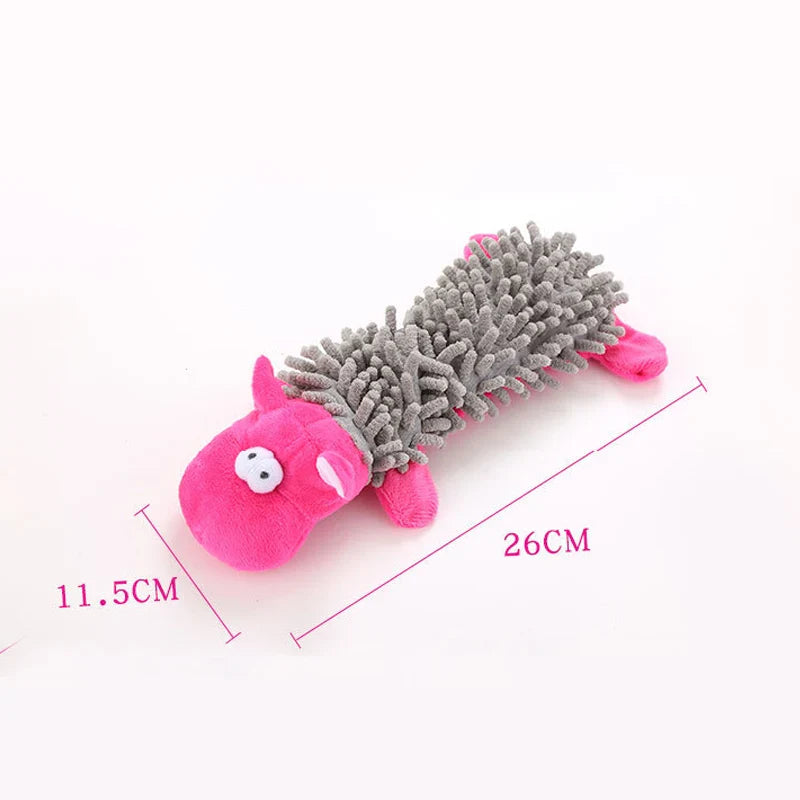 Durable Plush Dog Toy – Animal Shape with Squeaky, Chew & Cleaning Toy for Small Dogs (Chihuahua, Yorkshire, Bichon, Puppy)