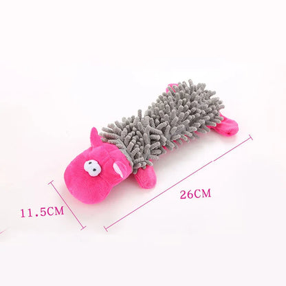 Durable Plush Dog Toy – Animal Shape with Squeaky, Chew & Cleaning Toy for Small Dogs (Chihuahua, Yorkshire, Bichon, Puppy)