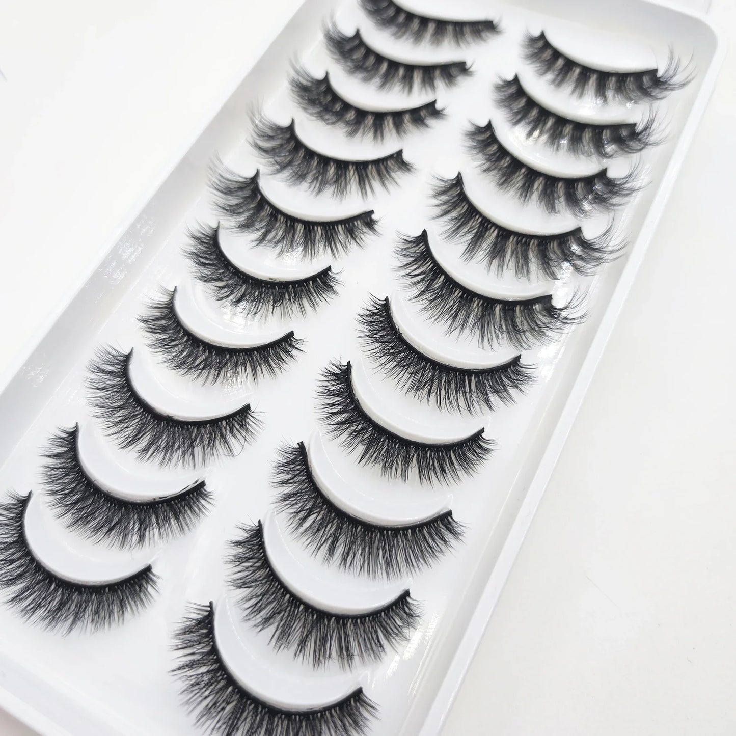 10 Pairs 3D Mink False Eyelashes – Soft Natural Cross Messy Dense Lash Extensions Makeup