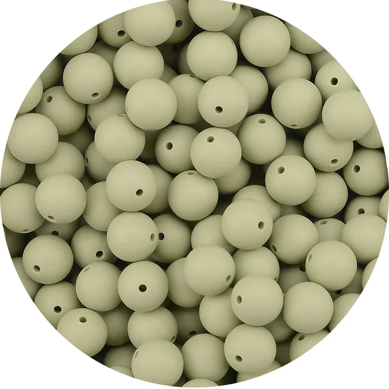 LOFCA Silicone Teething Beads - 20pcs 15mm Round Baby Chew Beads for DIY Teether Toys Infant Accessories