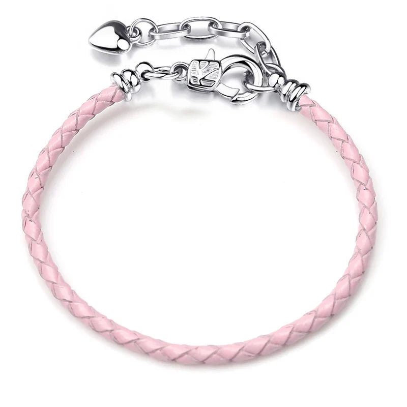 BAOPON 9-Color Leather Charm Bracelet - DIY Chain Jewelry Gift for Women & Girls