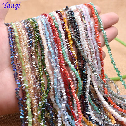 Yanqi Triangle Crystal Beads - 38 Colors 4mm Loose Glass Beads for DIY Jewelry Making Earrings Necklace Crafts