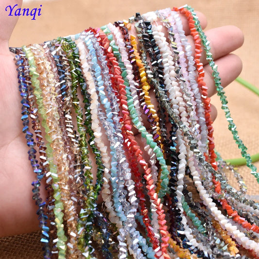Yanqi Triangle Crystal Beads - 38 Colors 4mm Loose Glass Beads for DIY Jewelry Making Earrings Necklace Crafts