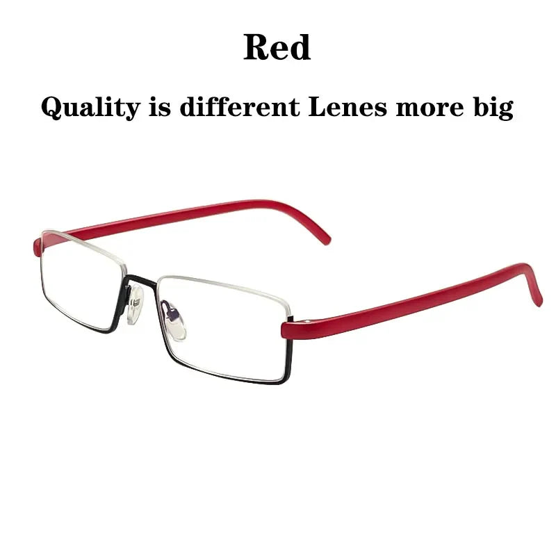May Flower Anti-Blue Light Reading Glasses – Men’s Half-Frame TR90 Prescription Eyewear +1.75 with Case