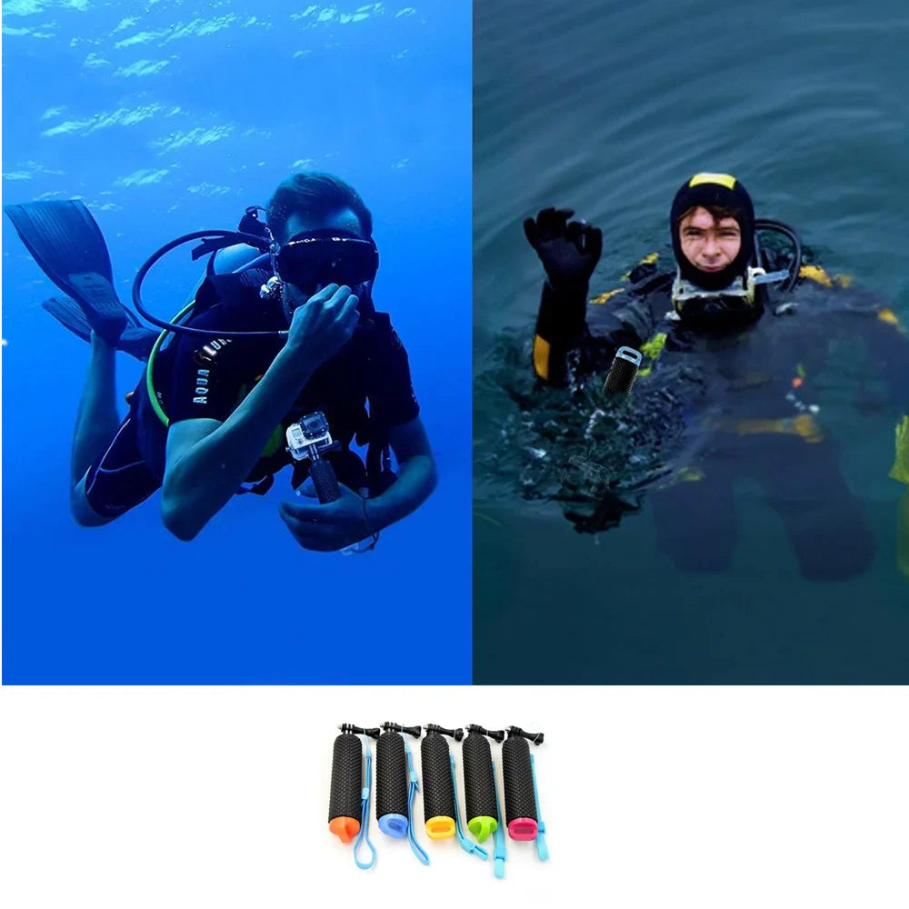 Water Floating Hand Grip Handle Mount: Float Accessories for GoPro Hero 11-5, Xiaomi Yi 4K, Sjcam, DJI Osmo Action Camera