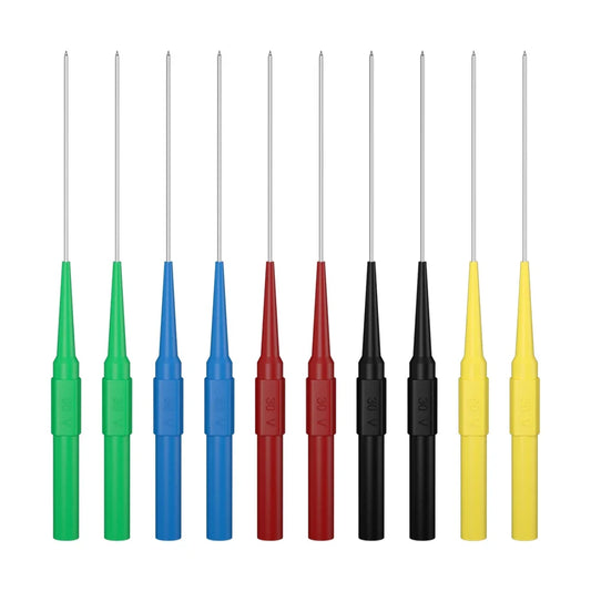 JZDZ 1mm Test Probe Needles - 10PCS Stainless Steel Back Probe Pins with 4mm Banana Socket for Multimeter Inspection Testing