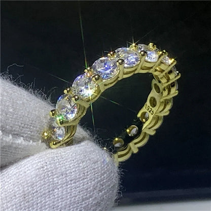 925 Sterling Silver Eternity Band Ring - CZ Diamond Promise Engagement Wedding Jewelry for Women & Men