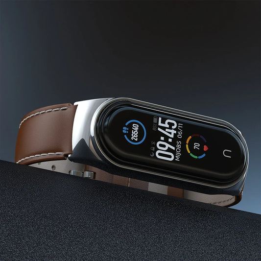 Leather Strap for Xiaomi Mi Band - Stylish Replacement Wristband for Mi Band 10/9/8/7/6/5 Mijobs Design