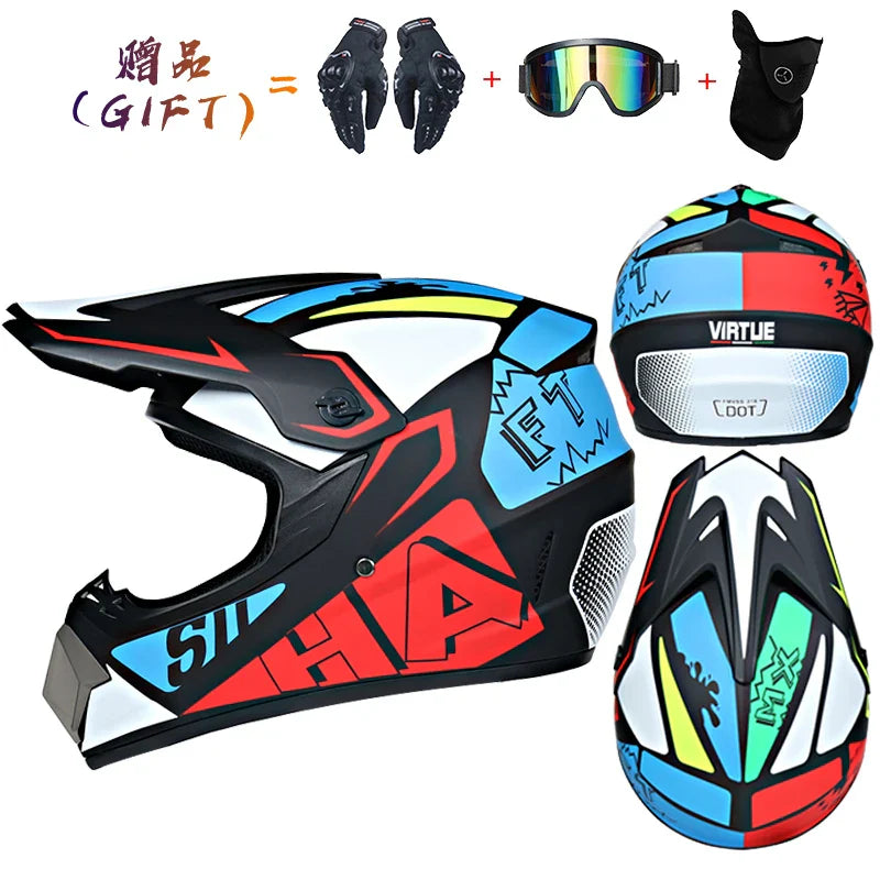 Safety Motocross Helmet for Kids - DOT Approved ATV Cross Bicycle Downhill Capacete, Unisex, Lightweight ABS 1KG