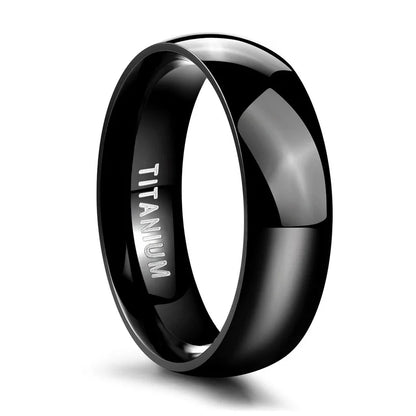 TIGRADE Titanium Wedding Band Rings - 2/4/6/8mm Polished Classic Engagement Rings for Men & Women in Black & Silver