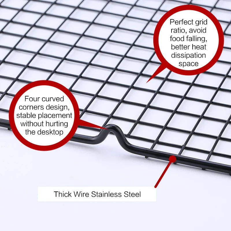 FAISDU Stainless Steel Cooling Rack – Single Layer BBQ & Baking Grid, Bread & Cake Drip Dry Tray Household Baking Tool