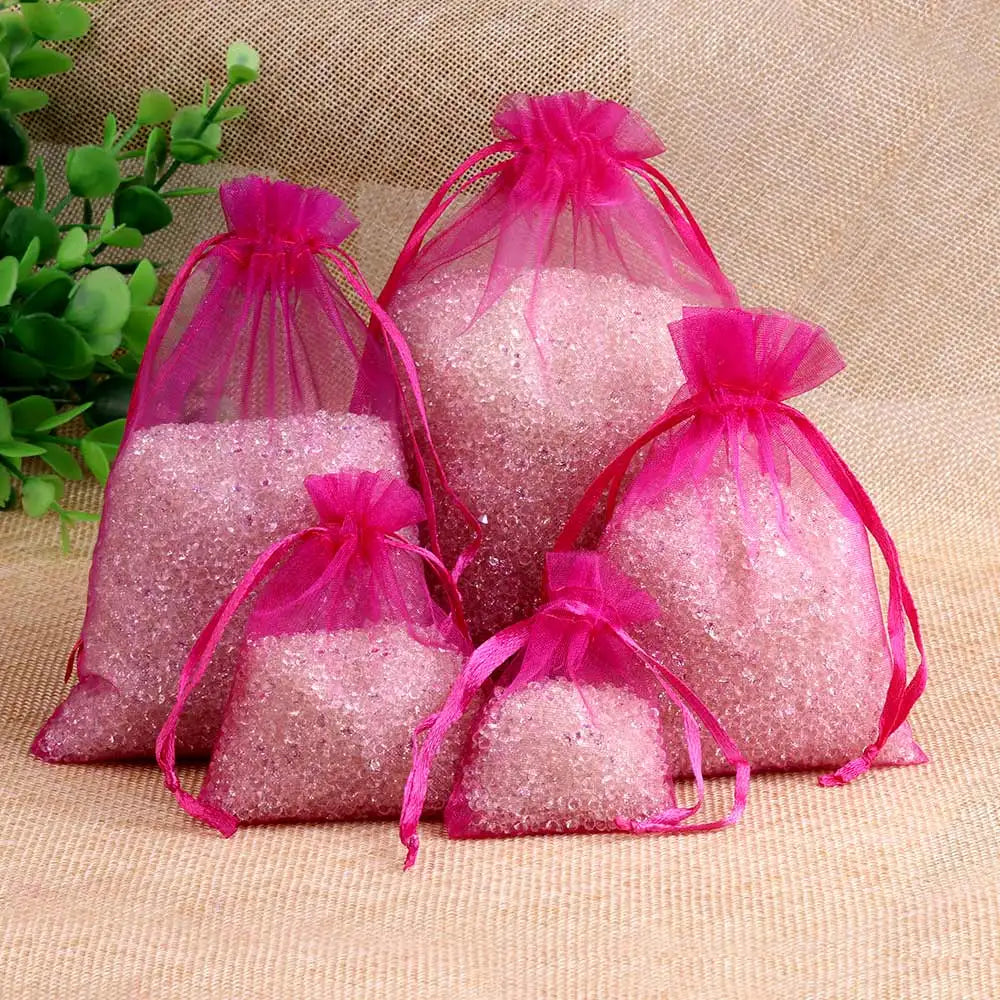 Organza Gift Bags - 50/100pcs Drawstring Jewelry Pouches 24 Colors for Wedding Christmas Candy Gift Packaging