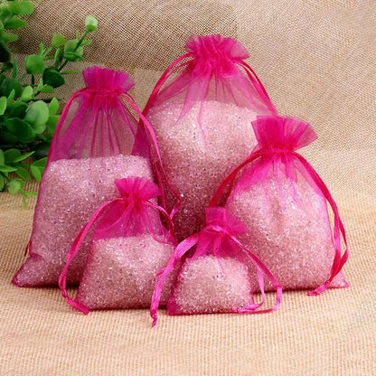 Organza Gift Bags - 50/100pcs Drawstring Jewelry Pouches 24 Colors for Wedding Christmas Candy Gift Packaging