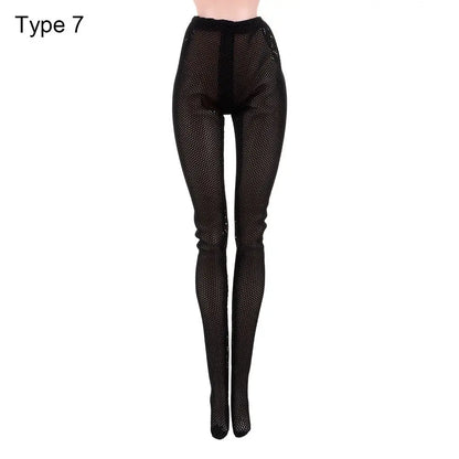 20 Styles 1/6 Doll Mini Fishnet Tights – Silk Stockings, Elastic Leggings, Panty Hose & Socks for 30cm Dolls